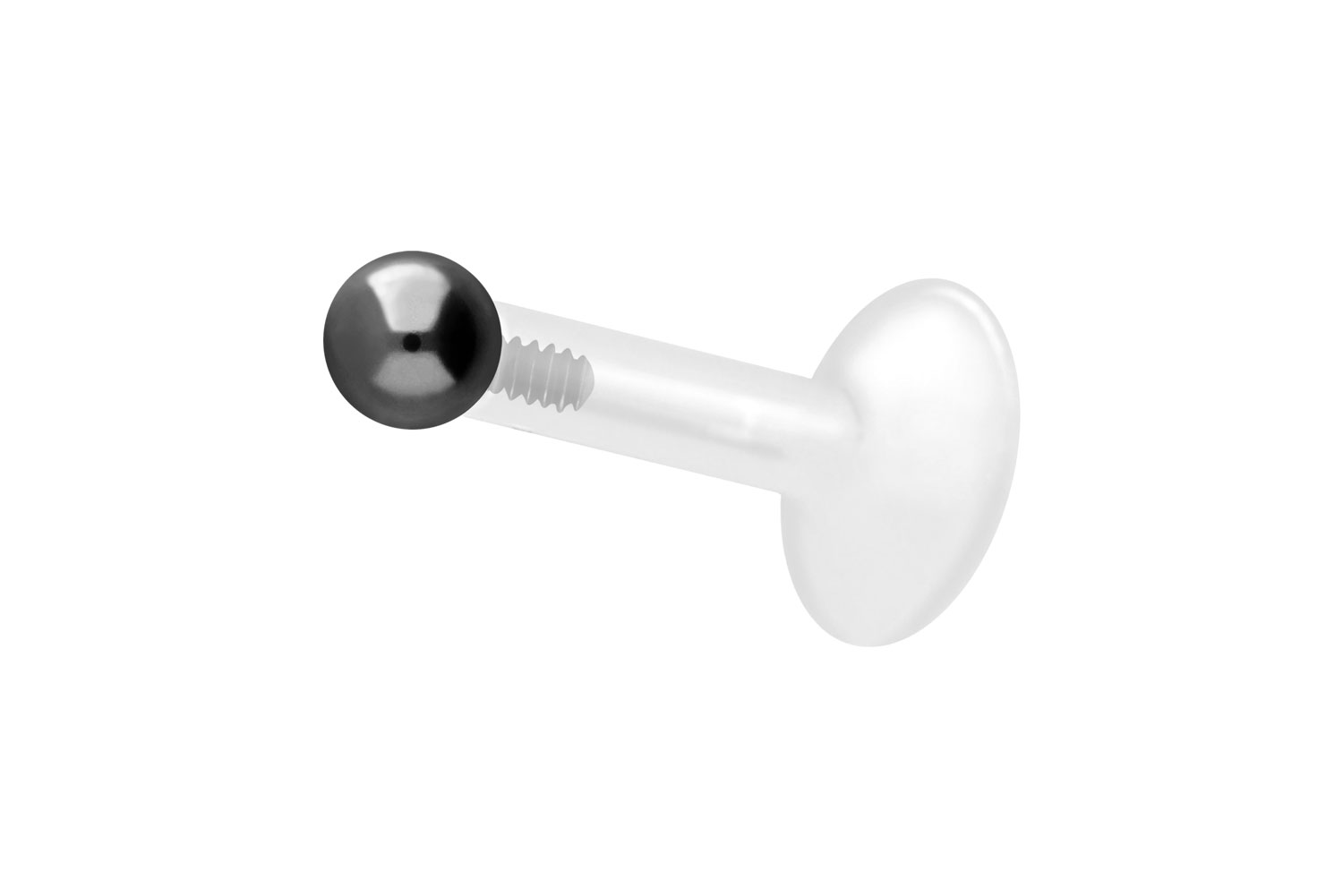 PTFE Labret Piercing mit Innengewinde + Titan-Aufsatz KUGEL